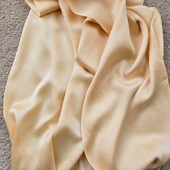 NWOT Silk Talbots Butter Yellow Oblong Scarf - Picture 10 of 10